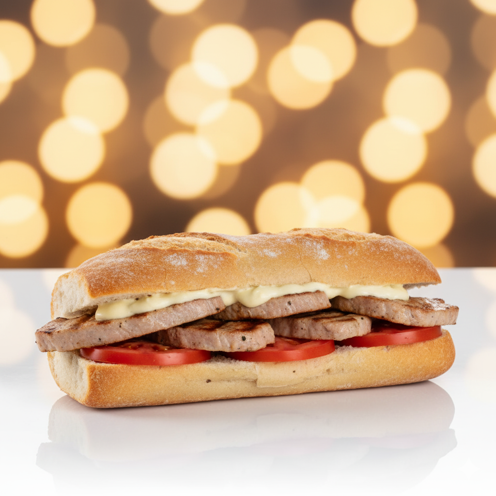 BOCADILLO DE LOMO CON TOMATE O ALIOLI