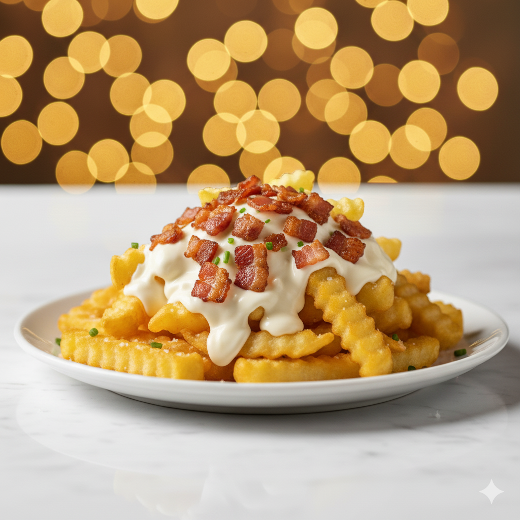 PATATAS CON BEICON Y QUESO