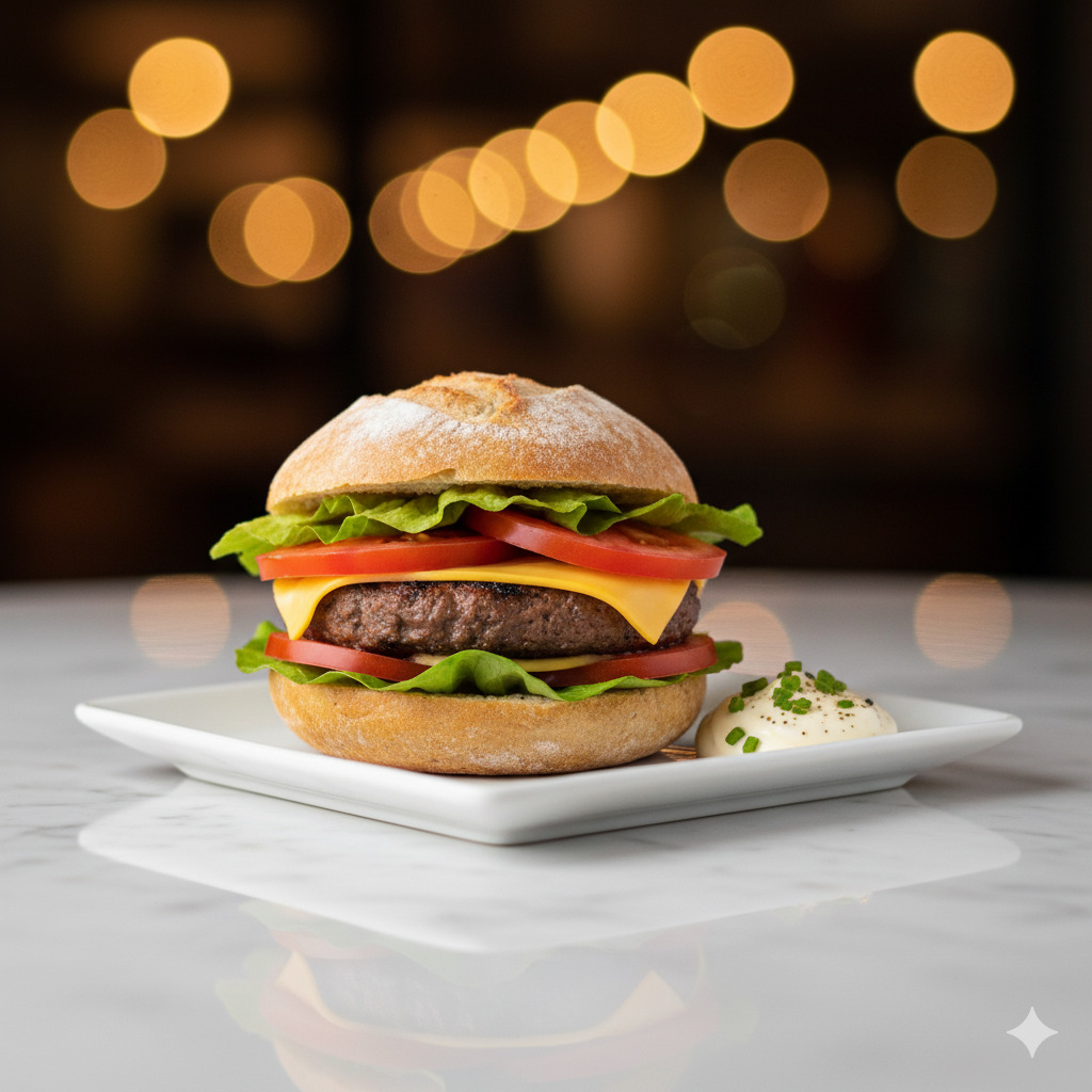 TAPA HAMBURGUESA, LECHUGA Y TOMATE