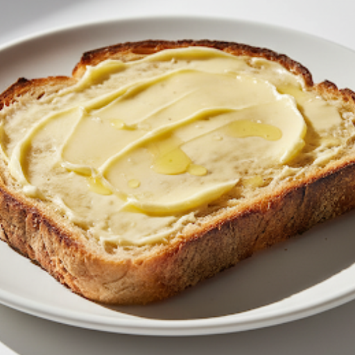 tostada de mantequilla en un plato
